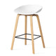 HAY AAS 32 About A Stool Low H65cm — water based lacquered oak base, white seat shell, black footrest, packshot 01
