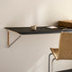 Carl Hansen AB019 Wall Desk in black laminate with AB020D oak drawer — detail shot with PK1 chair