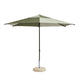 HAY Terrazza Parasol Hexagon 300cm in Green and Dark Green — packshot, with Terrazza Parasol Base 35kg Concrete Stone