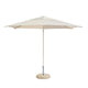 HAY Terrazza Parasol Hexagon 300cm in Off-White and Grey — packshot, with Terrazza Parasol Base 35kg Concrete Stone