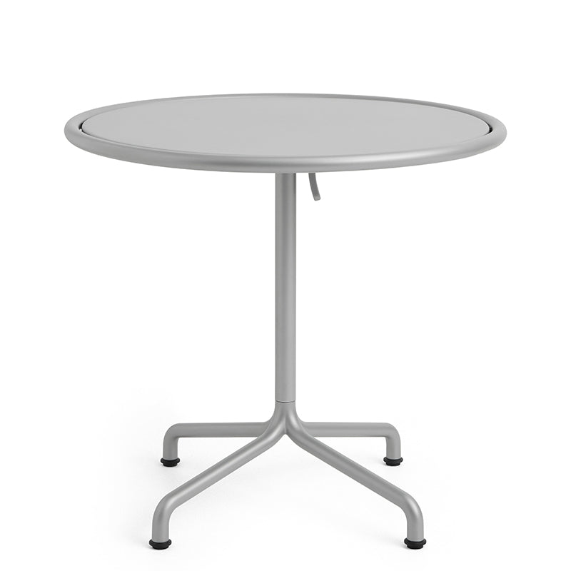 HAY Deville Round Tilt-Top Dining Table 80cm in Silver Grey — front packshot