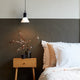 Anglepoise Type 80 Pendant Light in Matte Black Opal Glass — lifestyle, bedroom