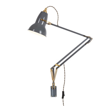Anglepoise Original 1227 Brass Wall Mounted Lamp in Elephant Grey — packshot