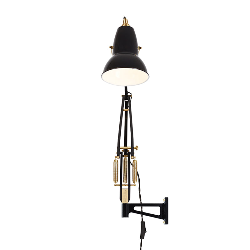 Anglepoise Original 1227 Brass Wall Mounted Lamp in Jet Black — packshot, detail