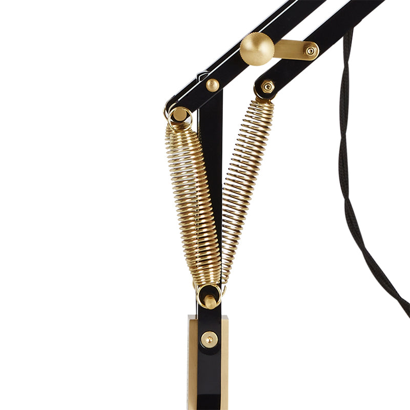 Anglepoise Original 1227 Brass Wall Mounted Lamp in Jet Black — packshot, detail