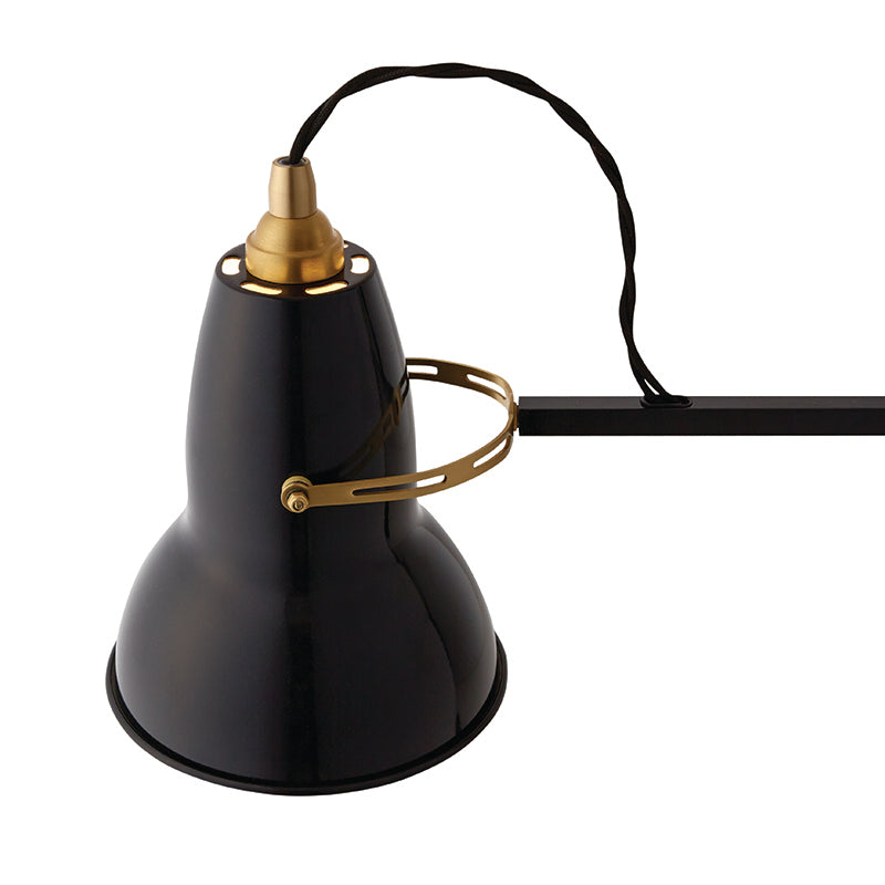 Anglepoise Original 1227 Brass Wall Mounted Lamp in Jet Black — packshot, detail