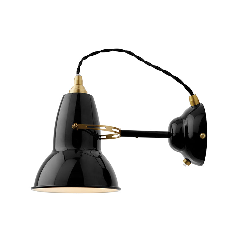 Anglepoise Original 1227 Brass Wall Lamp in Jet Black — packshot, detail