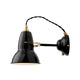 Anglepoise Original 1227 Brass Wall Lamp in Jet Black — packshot, detail