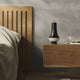 Louis Poulsen Tomoshi Portable Lamp in Dark Brown — lifestyle, bedroom, lamp off