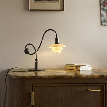 Louis Poulsen PH 1/1 Piano Table Lamp in Aged Brass — lifestyle