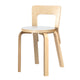 Artek 65 Dining Chair in Natural Lacquered, White HPL Seat — packshot
