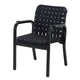 Artek Armchair 45 in Black Lacquered, Black/Blue Webbing, Flat Wrap Armrests — packshot