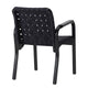 Artek Armchair 45 in Black Lacquered, Black/Blue Webbing, Flat Wrap Armrests — packshot, detail