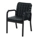 Artek Armchair 45 in Black Lacquered, Quilted Leather, Flat Wrap Armrests — packshot
