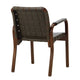 Artek Armchair 45 in Walnut Stained, Olive Envy Quilted Leather, Flat Wrap Armrests — packshot, detail