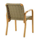 Artek Armchair 45 in Honey Stained, Leaf Spectrum Quilted Leather, Rattan Armrests — packshot, detail