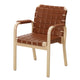 Artek Armchair 45 in Clear Lacquered, Walnut Elegance Quilted Leather, Winding Armrests — packshot