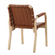 Artek Armchair 45 in Clear Lacquered, Walnut Elegance Quilted Leather, Winding Armrests — packshot, detail