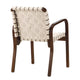Artek Armchair 45 in Walnut Stained, Natural/White Webbing, Bare Armrests — packshot, detail