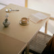 Artek Aalto DL81C Foldable Dining Table in Clay Linoleum, Walnut Drop Leaf — lifestyle