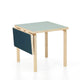 Artek Aalto DL81C Foldable Dining Table in Vapour Linoleum, Smokey Blue Drop Leaf — packshot, detail