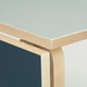 Artek Aalto DL81C Foldable Dining Table in Vapour Linoleum, Smokey Blue Drop Leaf — packshot, detail