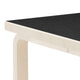 Artek Aalto Square Dining Table in Black Linoleum — packshot, detail