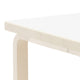 Artek Aalto Square Dining Table in White HPL — packshot, detail
