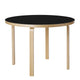 Artek Aalto Round Dining Table 90A in Black Linoleum — packshot