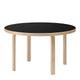 Artek Aalto Round Dining Table 91 in Black Linoleum — packshot