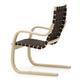 Artek Armchair 406 Lounge Chair, Natural Birch, Brown Webbing — packshot, detail