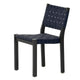 Artek 611 Dining Chair in Black Lacquered Birch, Black/Blue Webbing — packshot