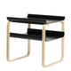 Artek Side Table 915, Frame Natural Lacquered, Shelves Black Lacquered — packshot