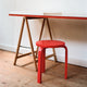 Artek 60 Low Stool in Red Lacquer — lifestyle
