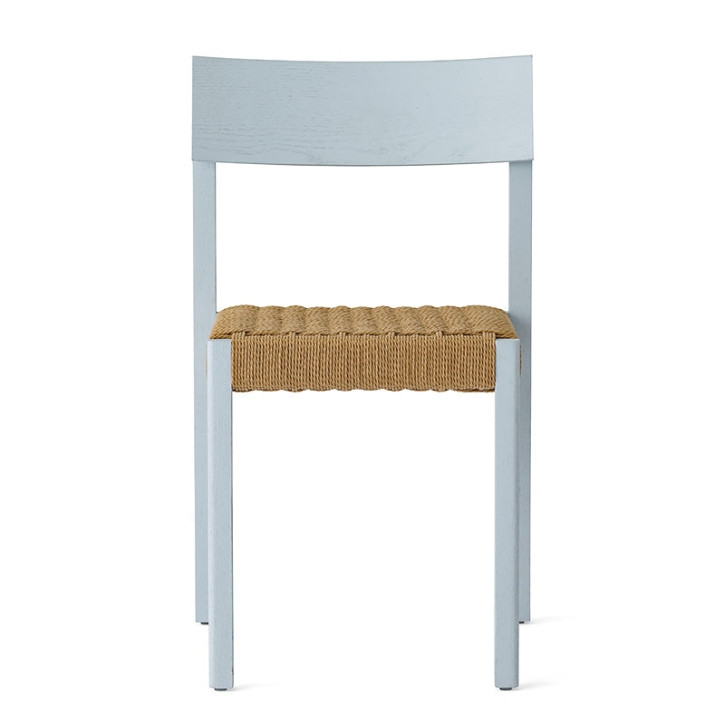Audo Mauro Dining Chair Paper Cord Seat in Linen Blue — packshot, detail