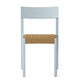 Audo Mauro Dining Chair Paper Cord Seat in Linen Blue — packshot, detail