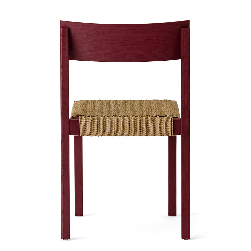 Audo Mauro Dining Chair Paper Cord Seat in French Red — packshot, detail