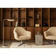Audo Harbour Lounge Chair Swivel — lifestyle, with Wing Floor Lamp, Volume Side Table and Column Table Lamp