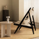 Audo Knitting Lounge Chair in Black Oak — lifestyle, with Androgyne Side Table, Column Table Lamp and Plinth Pedestal