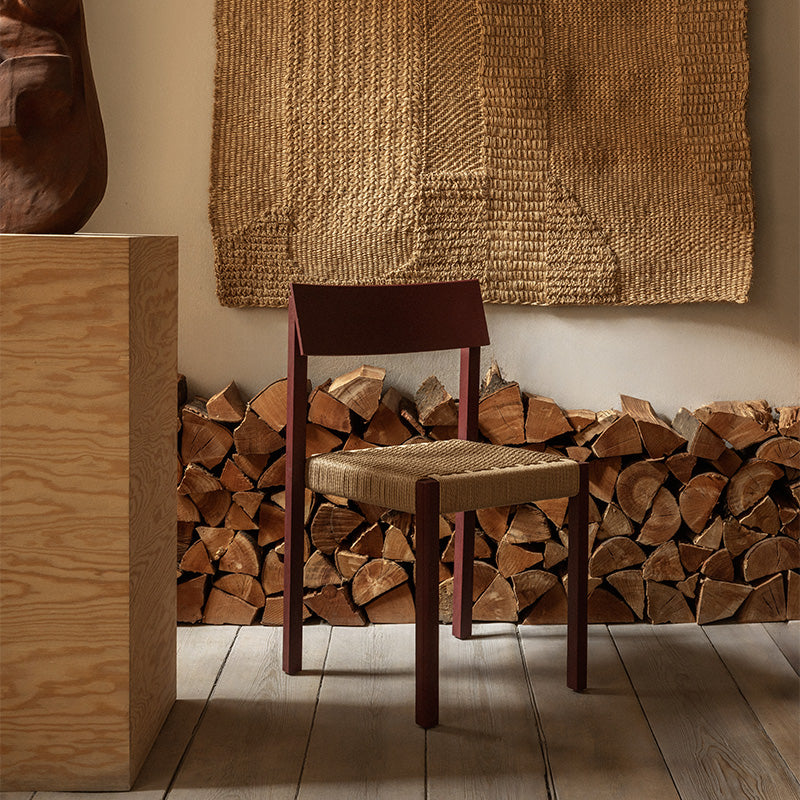 Audo Mauro Dining Chair Paper Cord Seat in French Red Oak — lifestyle