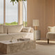 Audo Nonna Table Lamp — lifestyle, with Offset Sofa, Plinth Low, Volume Table, Ingeborg Lounge Chair