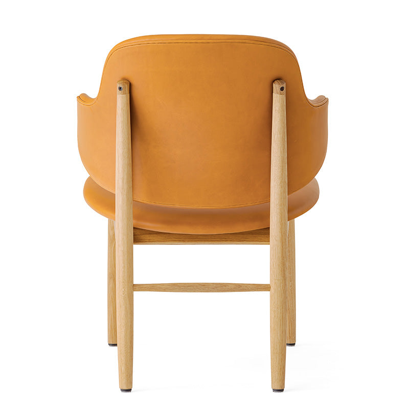 Audo The Penguin Wooden Lounge Chair Upholstered in Aida Cognac, Natural Oak — packshot, detail