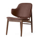 Audo The Penguin Wooden Lounge Chair Upholstered in Aida Brown, Red Stained Oak — packshot