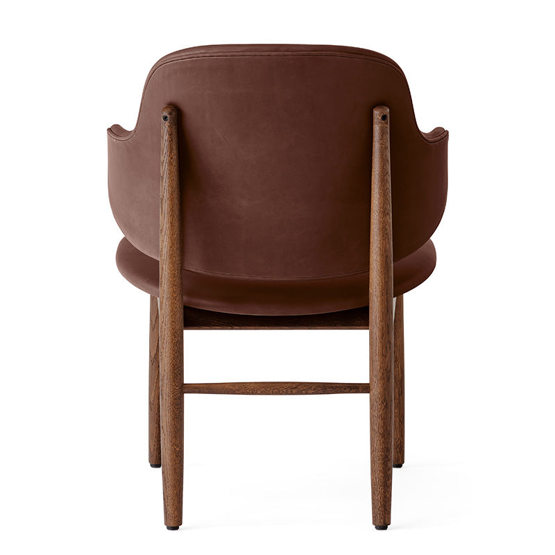 Audo The Penguin Wooden Lounge Chair Upholstered in Aida Brown, Red Stained Oak — packshot, detail