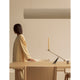 Audo Hashira Linear Pendant Light — lifestyle, with Audo Ready Dining Chair, Audo Interconnect Candle Holder Small