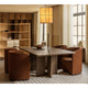 Audo Tile Rug with Androgyne Dining Table, Crescent Shelving and Hashira Pendant — lifestyle