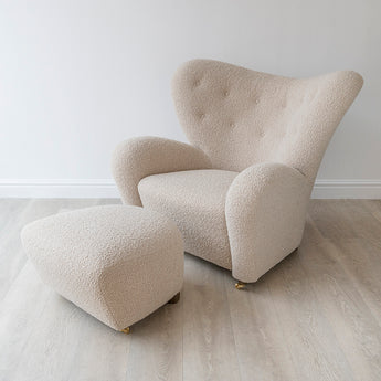 Audo The Tired Man Lounge Chair & Ottoman Dark Stained Oak - Display