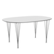 Fritz Hansen Superellipse Dining Table B612 in Fenix Laminate Top with Chrome Legs — packshot