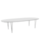 Fritz Hansen Superellipse Dining Table B617 in Fenix Laminate White with Chrome Legs — packshot