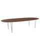 Fritz Hansen Superellipse Dining Table B617 in Clear Walnut Veneer with Chrome Legs — packshot